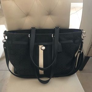 Coach Black Canvas Diaper Bag/Laptop Bag